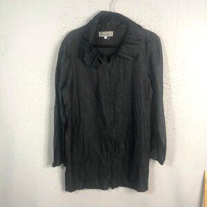 Marie Saint Pierre Jacket Womens Large Textured Zip Front Lightweight Designer